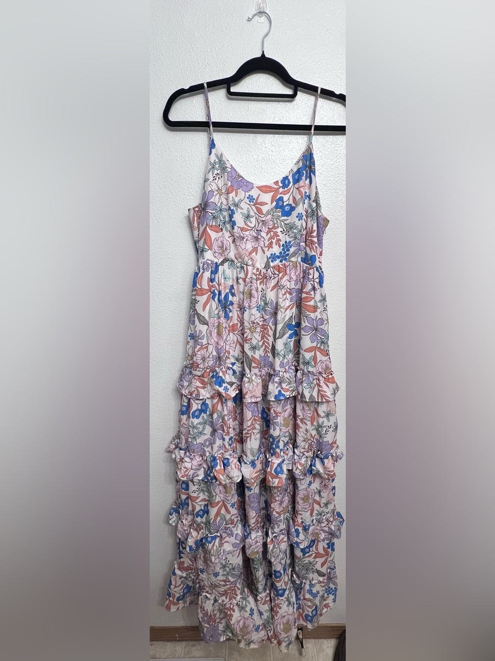Peach Love California Floral Tiered Maxi Dress - Picture 2 of 10